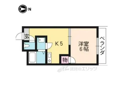 ミレイ西ノ京(1K/3階)の間取り写真