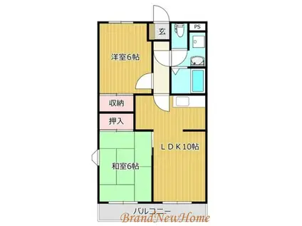 ラレックスガーデンハイツ(2LDK/2階)の間取り写真