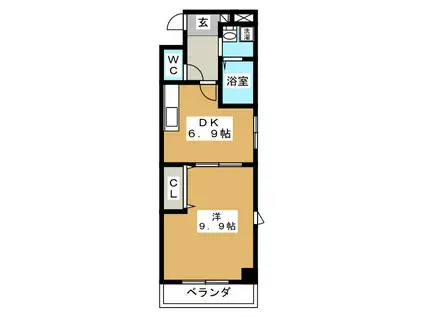 メゾンドールI&K(1DK/5階)の間取り写真
