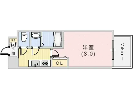 LIVIAZ KOBE SOLEIL(1K/5階)の間取り写真