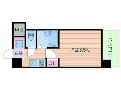 ラビスタ阿倍野(1K/4階)の間取り写真