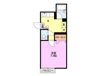 メゾン旭町(1K/1階)の間取り写真