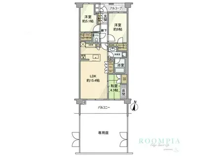 ザ・テラス下目黒(3LDK/2階)の間取り写真