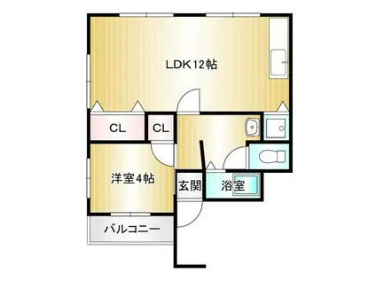 千守マンション(1LDK/1階)の間取り写真