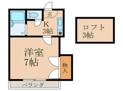 レオパレス熊西(1K/1階)の間取り写真