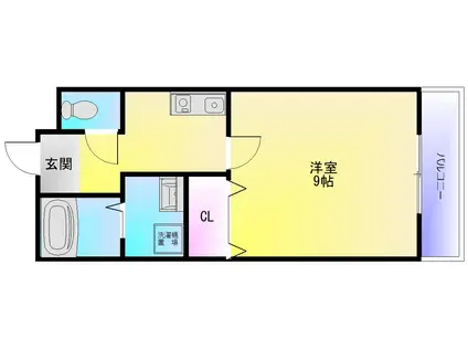 エルフローラ(1K/1階)の間取り写真