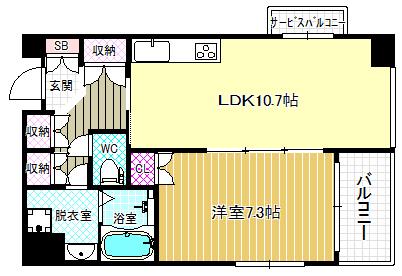 K・H・E(1LDK/2階)の間取り写真