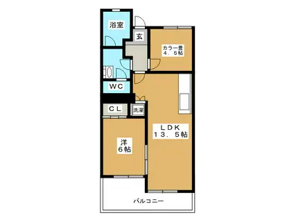 アメニティコウヤマ第2ガーデン(2LDK/3階)の間取り写真