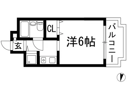 プレステージ住吉(1K/2階)の間取り写真