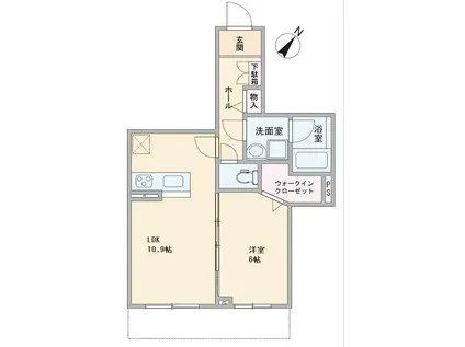 ベアレッド(1LDK/2階)の間取り写真