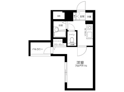 プレール文京ウエスト(1K/10階)の間取り写真