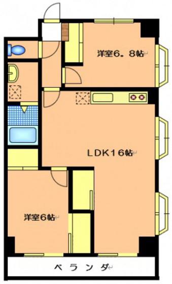 グランシャリオ(2LDK/7階)の間取り写真