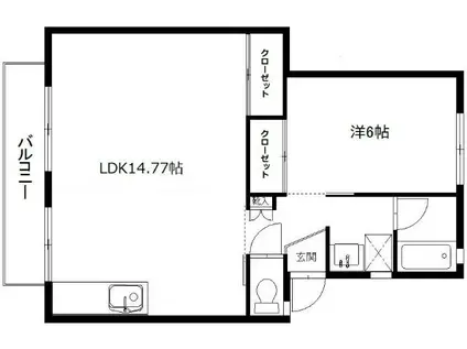 エスポワールI・II(1LDK/2階)の間取り写真