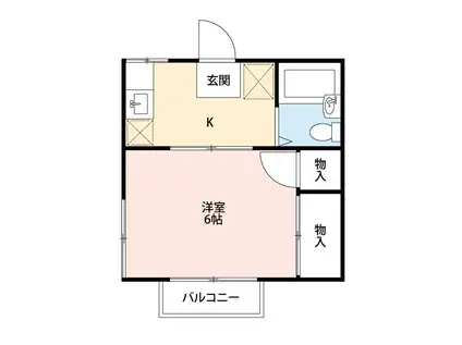 師岡ハイツ(1K/2階)の間取り写真