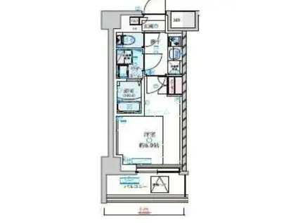 GENOVIA原木中山IISKYGARDEN(1K/5階)の間取り写真