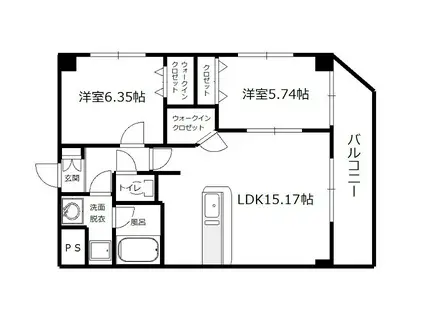 カンタービレIII(2LDK/2階)の間取り写真