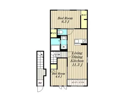 フォルジュ(2LDK/2階)の間取り写真