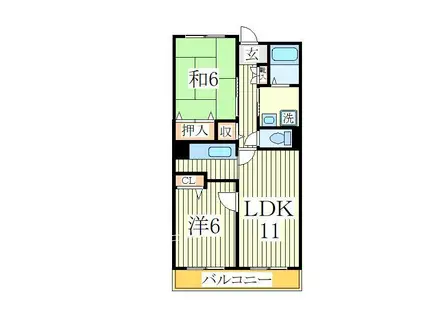 ル・モンテストS(2LDK/2階)の間取り写真