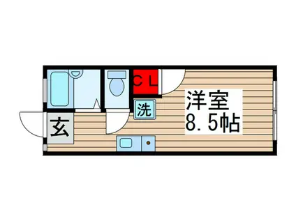 キャビン白根(ワンルーム/1階)の間取り写真