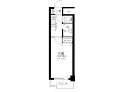 メインステージ広尾(1K/1階)の間取り写真