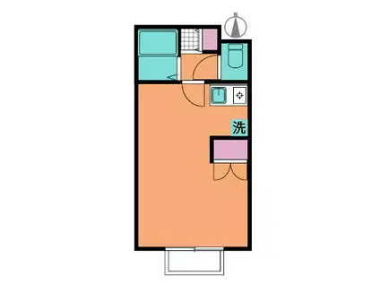 サンワード・イソダII(ワンルーム/2階)の間取り写真