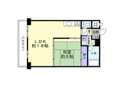 シーサイドパレス平塚(1LDK/3階)の間取り写真