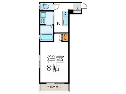 阪急京都線 西院駅(阪急) 徒歩2分 3階建 築21年(1K/1階)の間取り写真