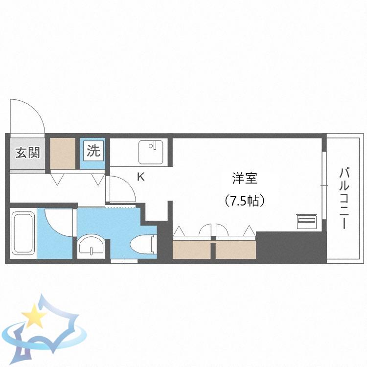 シティコート北一条(1K/11階)の間取り写真