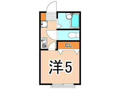 晝間レッド(1K/2階)の間取り写真