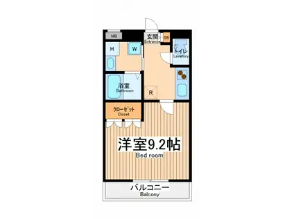 レジデンス淵野辺(1K/1階)の間取り写真