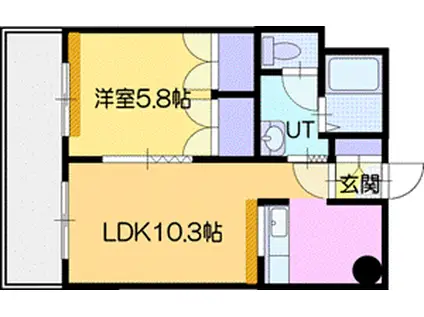 ハイツTKYII(1LDK/3階)の間取り写真