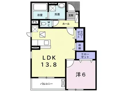 カーサ モデルノ II(1LDK/1階)の間取り写真