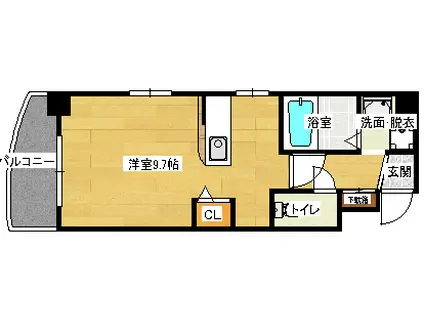 グランマーレ16(ワンルーム/9階)の間取り写真