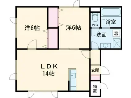 JUNES(2LDK/1階)の間取り写真