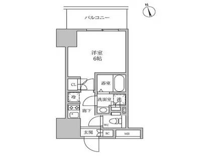 レジディア蒲田IV(1K/7階)の間取り写真