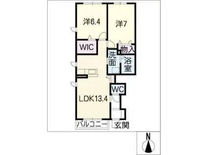 パストラルE(2LDK/1階)の間取り写真