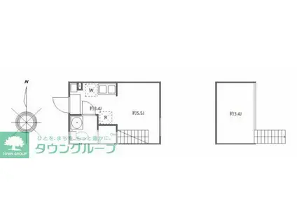 テラス祖師ヶ谷大蔵(ワンルーム/1階)の間取り写真