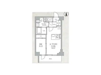 ルネサンスコート東新宿(1LDK/3階)の間取り写真