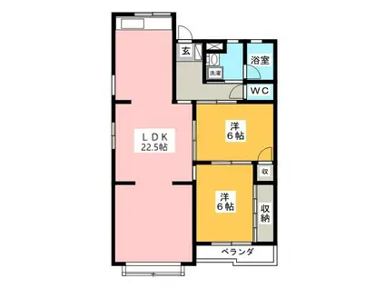 パーク・ハイツ(2LDK/1階)の間取り写真