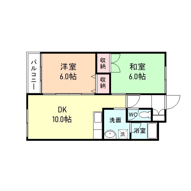 パナメゾンI(2LDK/1階)の間取り写真
