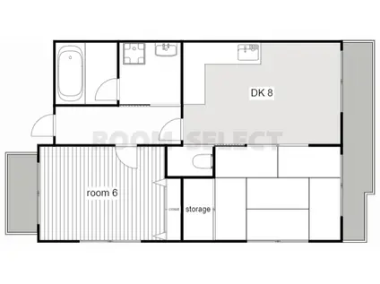 ハートイン若葉台S棟(2DK/2階)の間取り写真