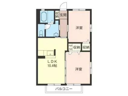 ビオ・ガーデン(2LDK/2階)の間取り写真