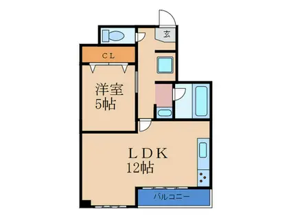 メゾン33(1LDK/6階)の間取り写真
