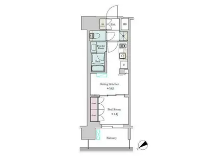 BRILLIA IST 大井町 BRILLIA IST 大井町(1DK/10階)の間取り写真