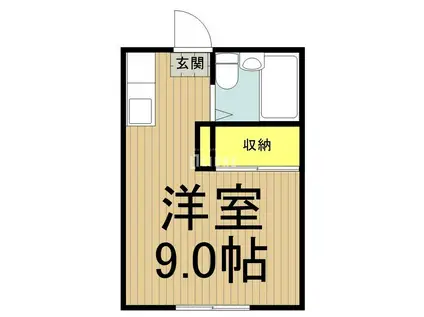 シャルムスズキV(ワンルーム/1階)の間取り写真