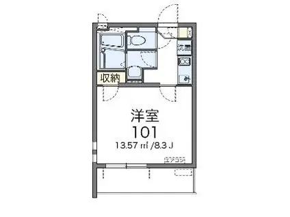 クレイノCLOVER(1K/3階)の間取り写真