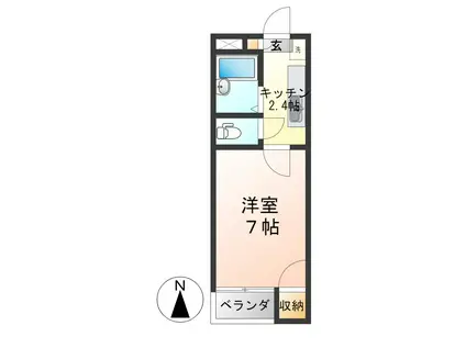 ビートルハウス(1K/1階)の間取り写真