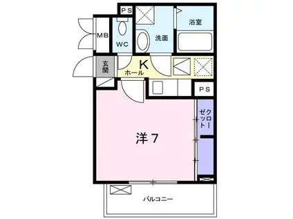 オ・ブーシュ道後(1K/1階)の間取り写真