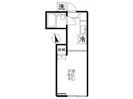 メゾンフロリー(1K/1階)の間取り写真