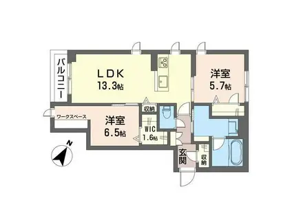 シャーメゾンステージ浦和(2LDK/2階)の間取り写真